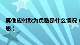 其他应付款为负数是什么情况（其他应付款为负数是什么意思）