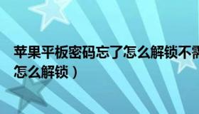 苹果平板密码忘了怎么解锁不需要刷机（苹果平板密码忘了怎么解锁）