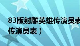 83版射雕英雄传演员表图片（83版射雕英雄传演员表）