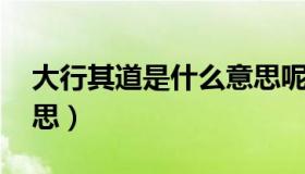 大行其道是什么意思呢（大行其道 是什么意思）