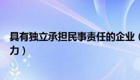 具有独立承担民事责任的企业（具有独立承担民事责任的能力）