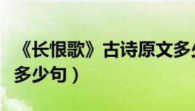 《长恨歌》古诗原文多少句（长恨歌一诗共有多少句）