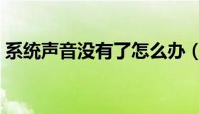 系统声音没有了怎么办（系统声音没有波动）