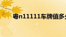 粤n11111车牌值多少（粤n11111）