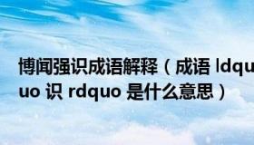 博闻强识成语解释（成语 ldquo 博闻强识 rdquo 中的 ldquo 识 rdquo 是什么意思）