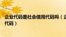 企业代码是社会信用代码吗（企业代码是不是统一社会信用代码）