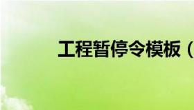 工程暂停令模板（工程暂停令）