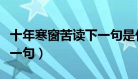 十年寒窗苦读下一句是什么（十年寒窗苦读下一句）