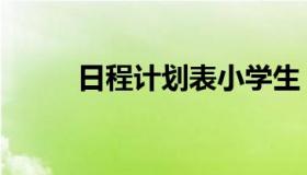 日程计划表小学生（日程计划表）