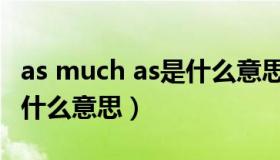 as much as是什么意思翻译（as much as是什么意思）