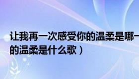 让我再一次感受你的温柔是哪一首歌曲（让我再一次感受你的温柔是什么歌）