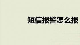 短信报警怎么报（短信报警）