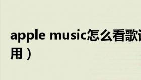 apple music怎么看歌词（apple music怎么用）