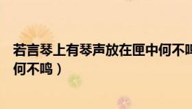 若言琴上有琴声放在匣中何不鸣（若言琴上有琴声放在匣中何不鸣）