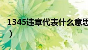 1345违章代表什么意思（1345违章代码查询）