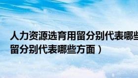 人力资源选育用留分别代表哪些方面内容（人力资源选育用留分别代表哪些方面）