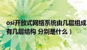 osi开放式网络系统由几层组成（开放系统互连(OSI)模型共有几层结构 分别是什么）