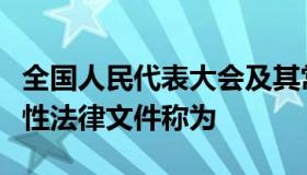 全国人民代表大会及其常务委员会制定的规范性法律文件称为