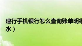 建行手机银行怎么查询账单明细（建行手机银行怎么查询流水）