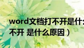 word文档打不开是什么情况（word文档打不开 是什么原因）