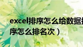 excel排序怎么给数据按大小编号（excel排序怎么排名次）