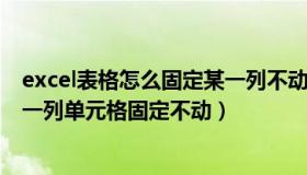 excel表格怎么固定某一列不动（EXCEL中 怎么把某一行或一列单元格固定不动）