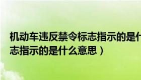 机动车违反禁令标志指示的是什么意思（机动车违反禁令标志指示的是什么意思）