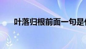 叶落归根前面一句是什么（叶落归根）