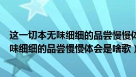 这一切本无味细细的品尝慢慢体会什么歌（这一切其实本无味细细的品尝慢慢体会是啥歌）