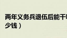 两年义务兵退伍后能干嘛（两年义务兵退伍多少钱）