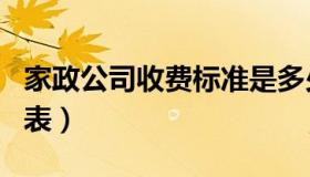 家政公司收费标准是多少（家政公司收费价目表）