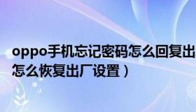 oppo手机忘记密码怎么回复出厂设置（oppo手机忘记密码怎么恢复出厂设置）