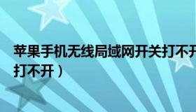 苹果手机无线局域网开关打不开（苹果手机无线局域网开关打不开）