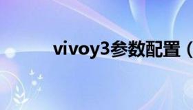 vivoy3参数配置（vivoy3参数）