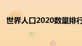 世界人口2020数量排行（世界人口2020）