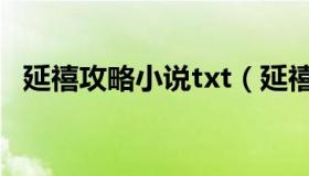 延禧攻略小说txt（延禧攻略小说txt下载）