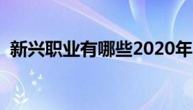 新兴职业有哪些2020年（新兴职业有哪些）