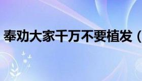 奉劝大家千万不要植发（大家千万不要植发）