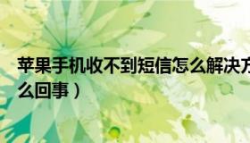 苹果手机收不到短信怎么解决方法（苹果手机收不到短信怎么回事）