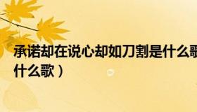 承诺却在说心却如刀割是什么歌（承诺还在说心却如刀割是什么歌）