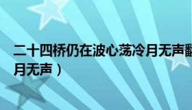 二十四桥仍在波心荡冷月无声翻译（二十四桥仍在波心荡冷月无声）