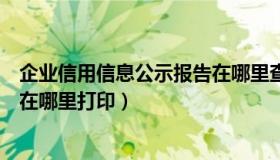 企业信用信息公示报告在哪里查询（企业信用信息公示报告在哪里打印）