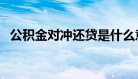 公积金对冲还贷是什么意思（公积金对冲）