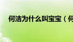 何洁为什么叫宝宝（何洁为什么离的婚）