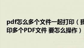 pdf怎么多个文件一起打印（我想实现在同一个文件夹下打印多个PDF文件 要怎么操作）