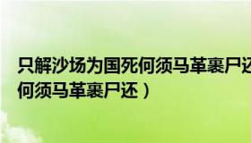 只解沙场为国死何须马革裹尸还是谁写的（只解沙场为国死何须马革裹尸还）