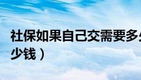 社保如果自己交需要多少钱（社保自己交要多少钱）