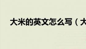 大米的英文怎么写（大米用英语怎么写）