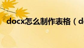 docx怎么制作表格（docx怎么制作表格）