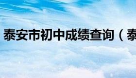 泰安市初中成绩查询（泰安市初中成绩查询）